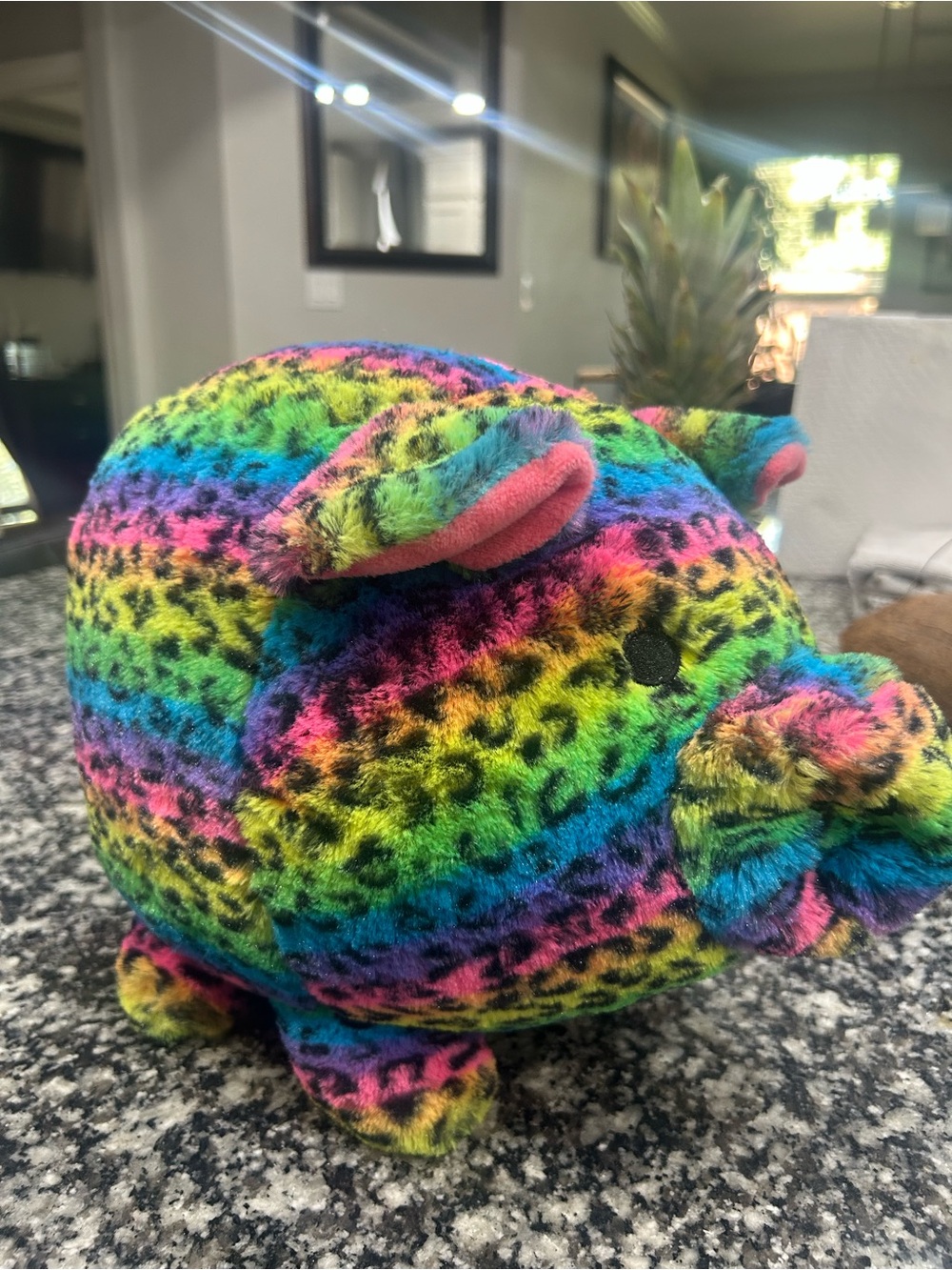 Plush Multicolor Rainbow Leopard Pig Plush Piggy bank